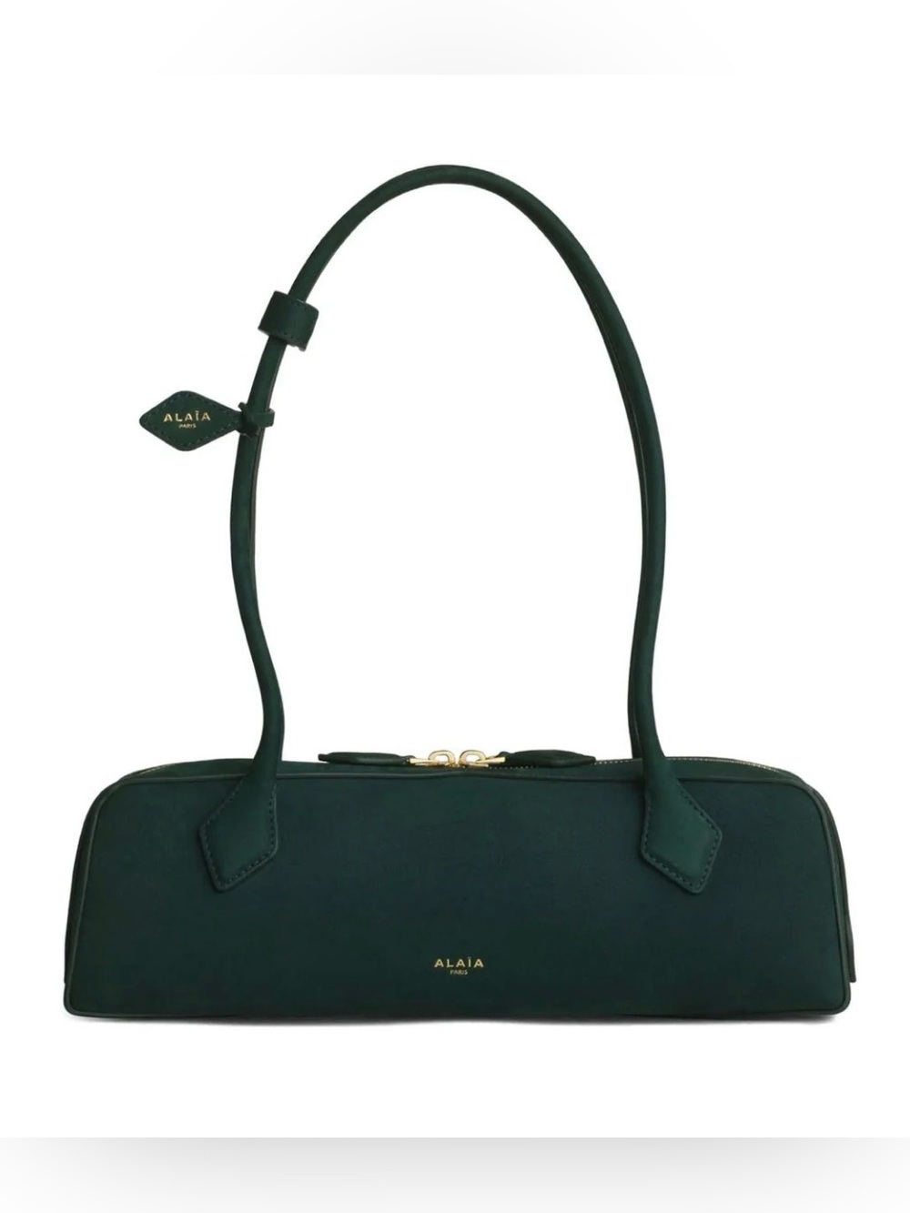 Alaïa Deep black Leather Shoulder Bag with Gold Hardware